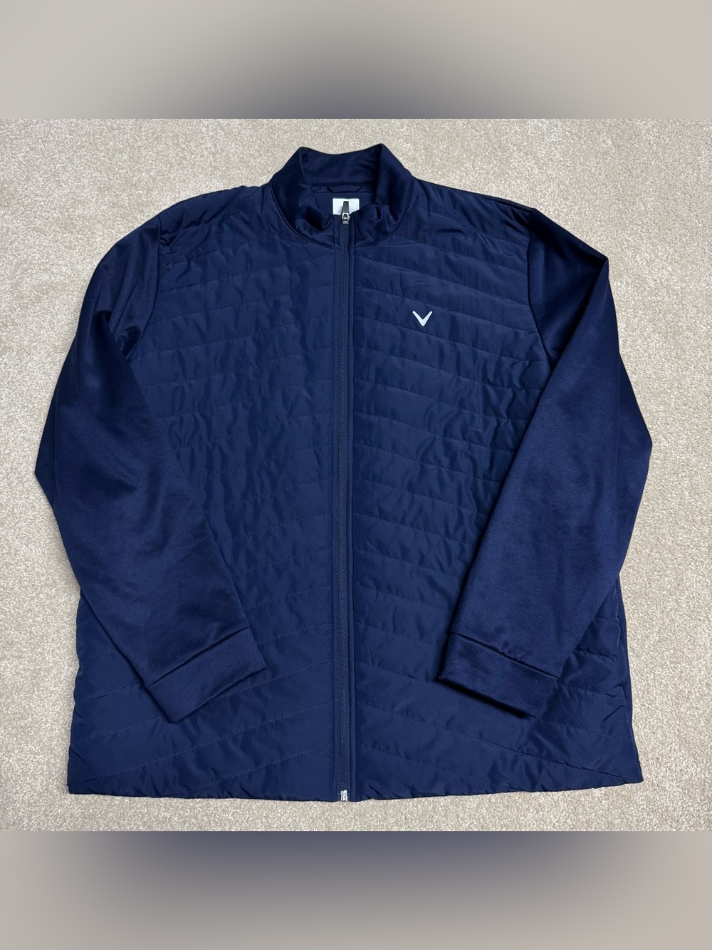 Callaway Golf Hybrid Quilted Full Zip Jacket Men XL Navy Blue Pocket Lightweight